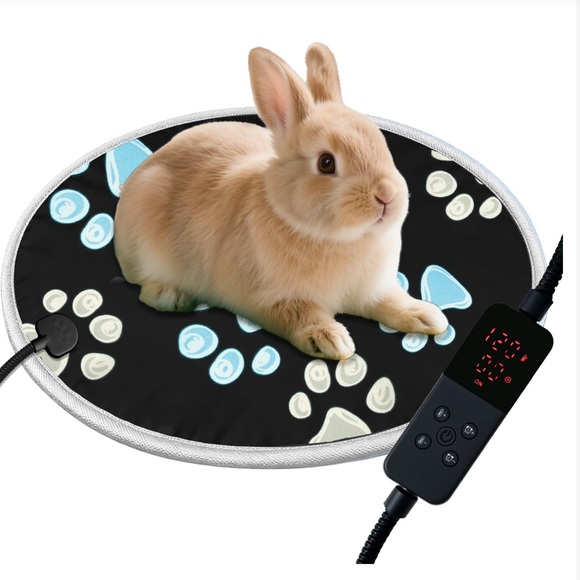 Furry Baby Other - ‘Puppies Kittens Rabbit’ Pet Heating Pad with Chew-Resistant Cord-12”Round